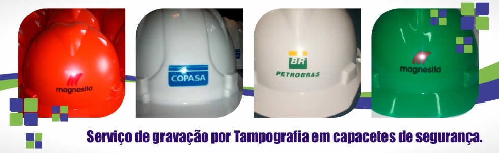 Capacete de segurança personalizado por tampografia em BH