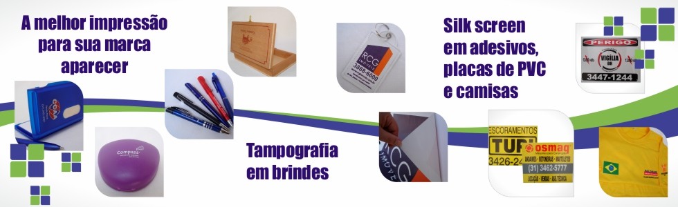 Silk screen, serigrafia, sublimação, impressão UV e tampografia em BH