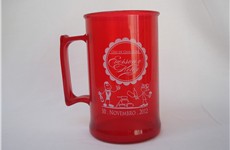 Caneca de acrílico personalizada vermelha - 300ml